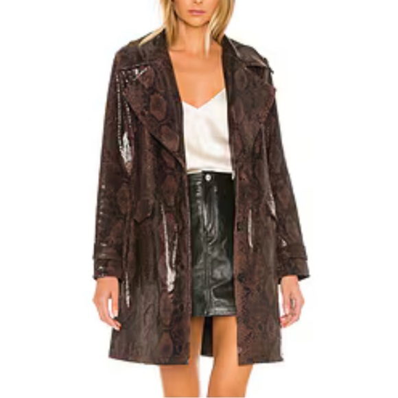 NBD Bree Coat in French Roast - Snakeskin size Small - Picture 2 of 3